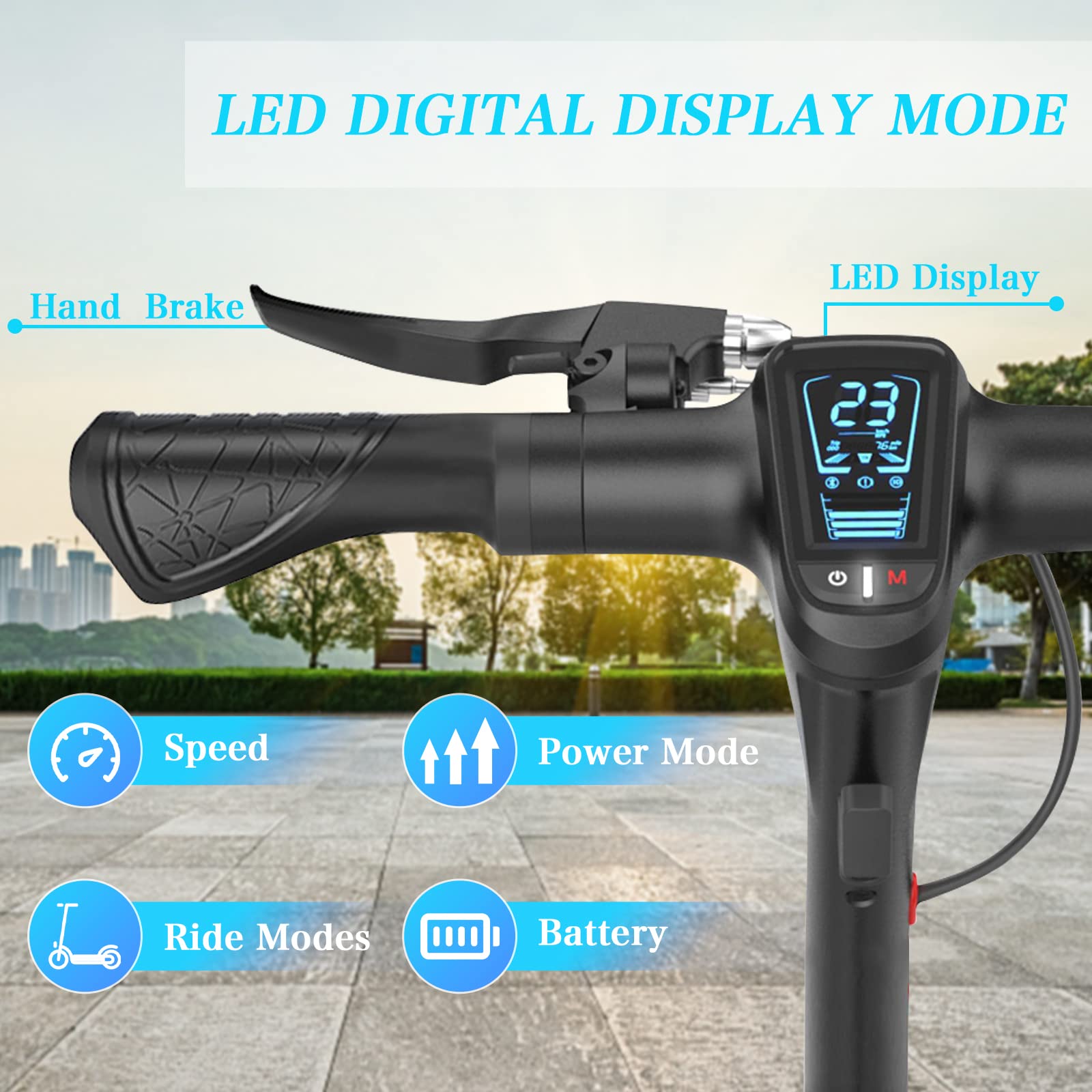 Buy Lirpe Electric Scooter Adults Foldable, Load 330 lbs, 9" Pneumatic Tire, 3 Gears, Max Speed