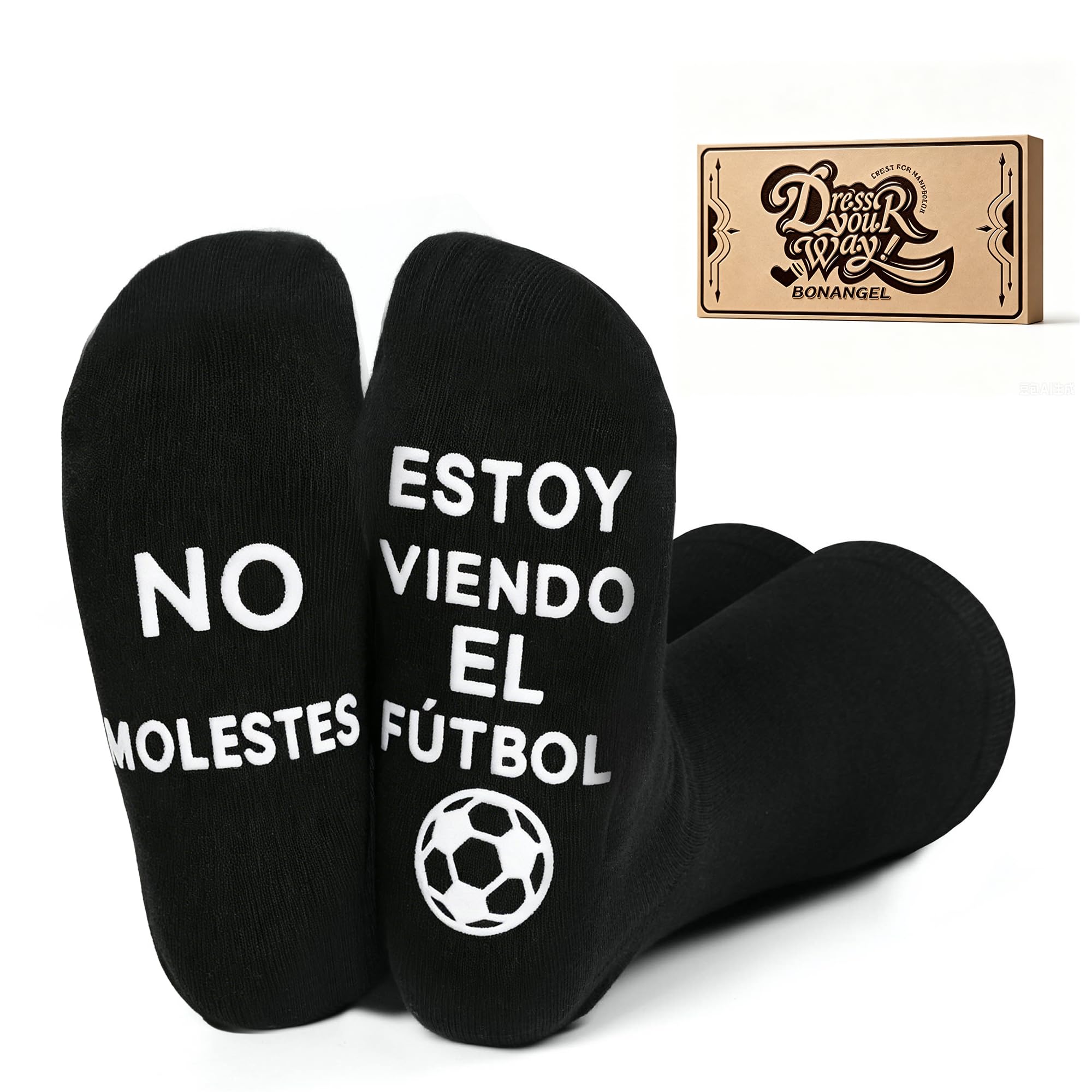 BONANGEL Calcetines Hombre Divertidos Algodón Calcetines 39-46 Regalo Hombres Padre Abuelo Novio Fanáticos Fútbol Calcetines Antideslizantes Regalo Cumpleaños