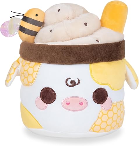 Cuddle Barn PlushGoals - Juguete coleccionable de peluche coleccionable de nido de abeja Mooshake súper suave kawaii, 11 pulgadas