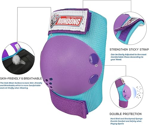 Miniatura 4 de SOHOUR HOME Juego de rodilleras para niñosjóvenes, coderas, muñequeras, equipo de protección para patines infantiles, patinaje en línea, ciclismo,