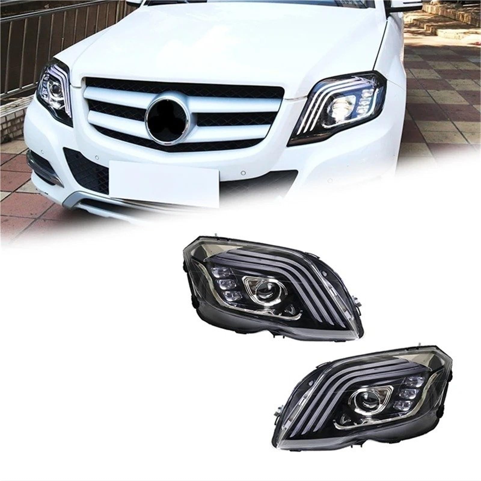 Faro Anteriore per Benz GLK 2008-2015, proiettore, Luce Diurna, Accessori per Auto, luci per Auto, Gruppo Ottico Anteriore (fari Laser).