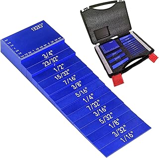 15pcs Aluminum Setup Bars,Precision Setup Blocks Height Gauge Set with Laser Engraved Size Markings for Router and Table Saw Accessories (Blue)