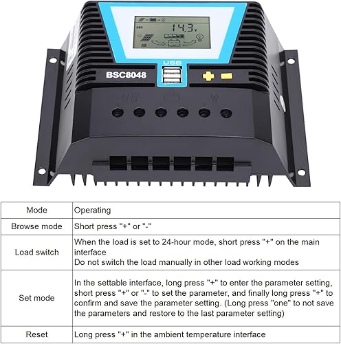 Miniatura 6 de Panel de carga solar, controlador de cargador solar, regulador inteligente de batería Energía solar, regulador de control de descarga, para baterías