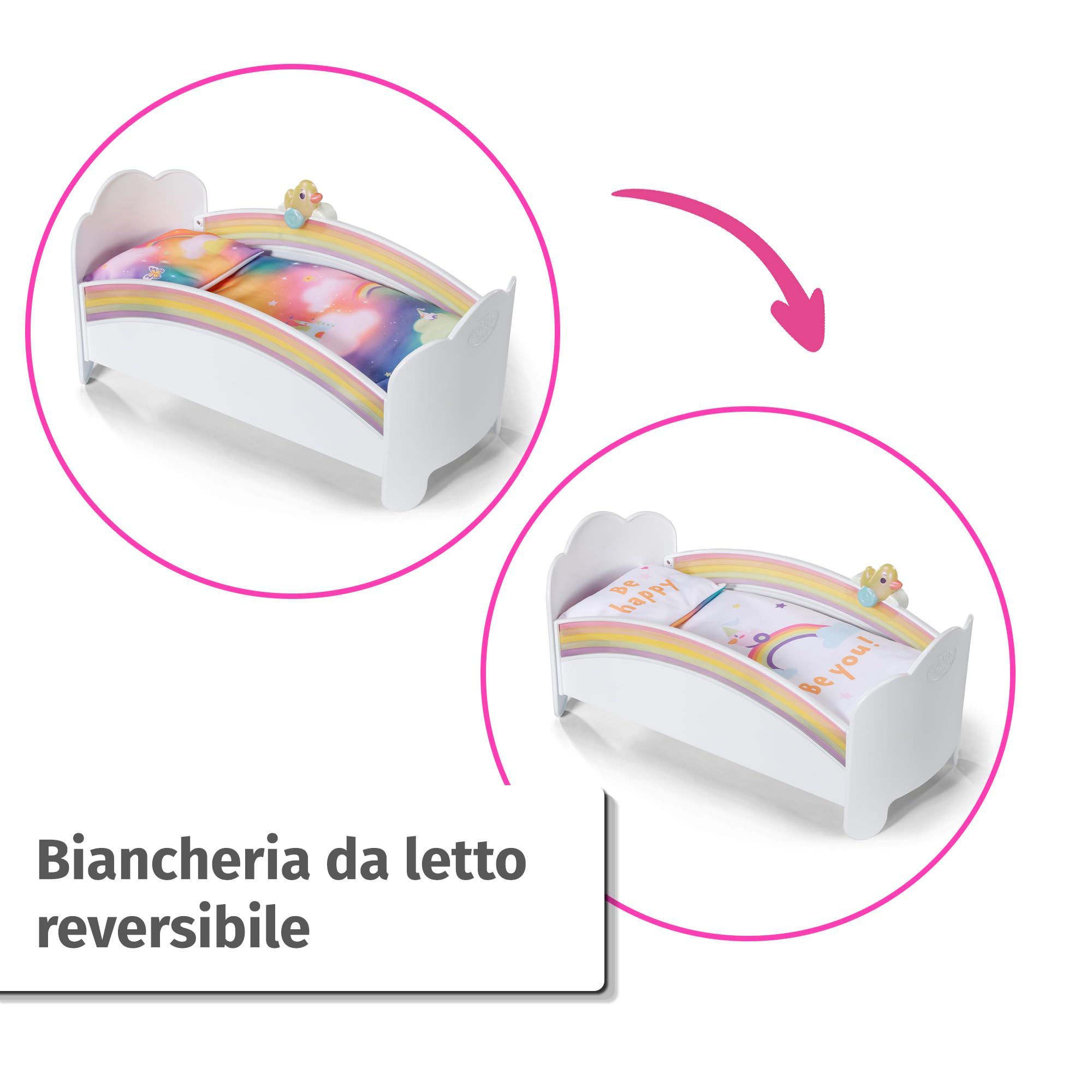 BABY born Letto arcobaleno con luce e ninna nanna