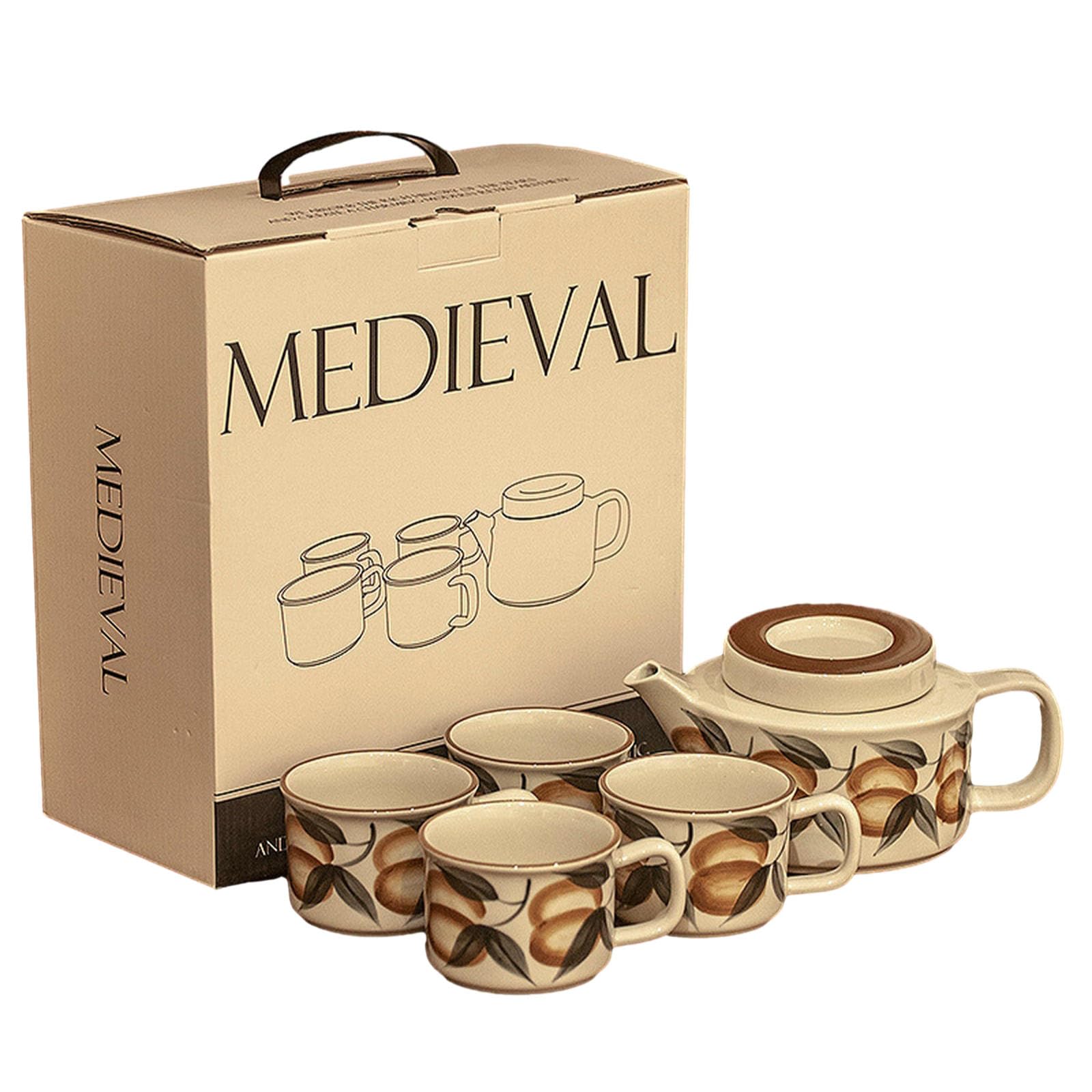 Juego de agua de té de cerámica retro para la tarde, taza simple para el hogar - Pipa