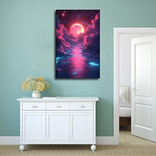 Miniatura 4 de Retro Vaporwave Wall Art  Neon Geometric Poster  80s Synthwave Digital Decor for Bedroom & Living Room Canvas Art Poster And Wall Art Picture Print