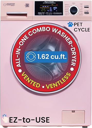 Equator All-in-One 4600 Washer Dryer VENTLESSVENTED PET Cycle 1.62cf15lbs 110V (Pink)