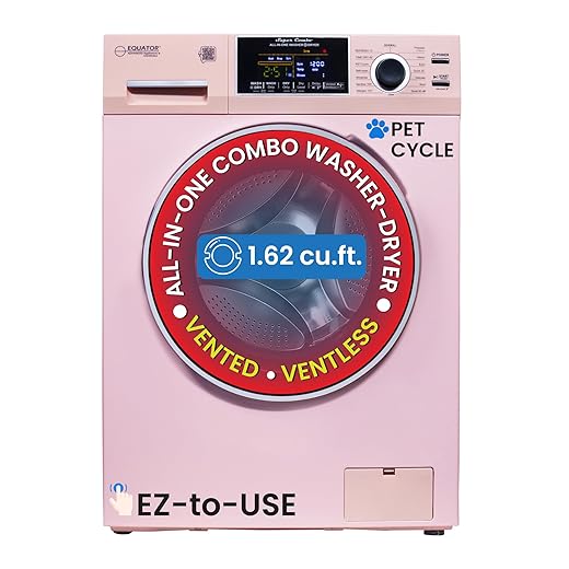 Equator All-in-One 4600 Washer Dryer VENTLESS/VENTED PET Cycle 1.62cf/15lbs 110V (Pink)