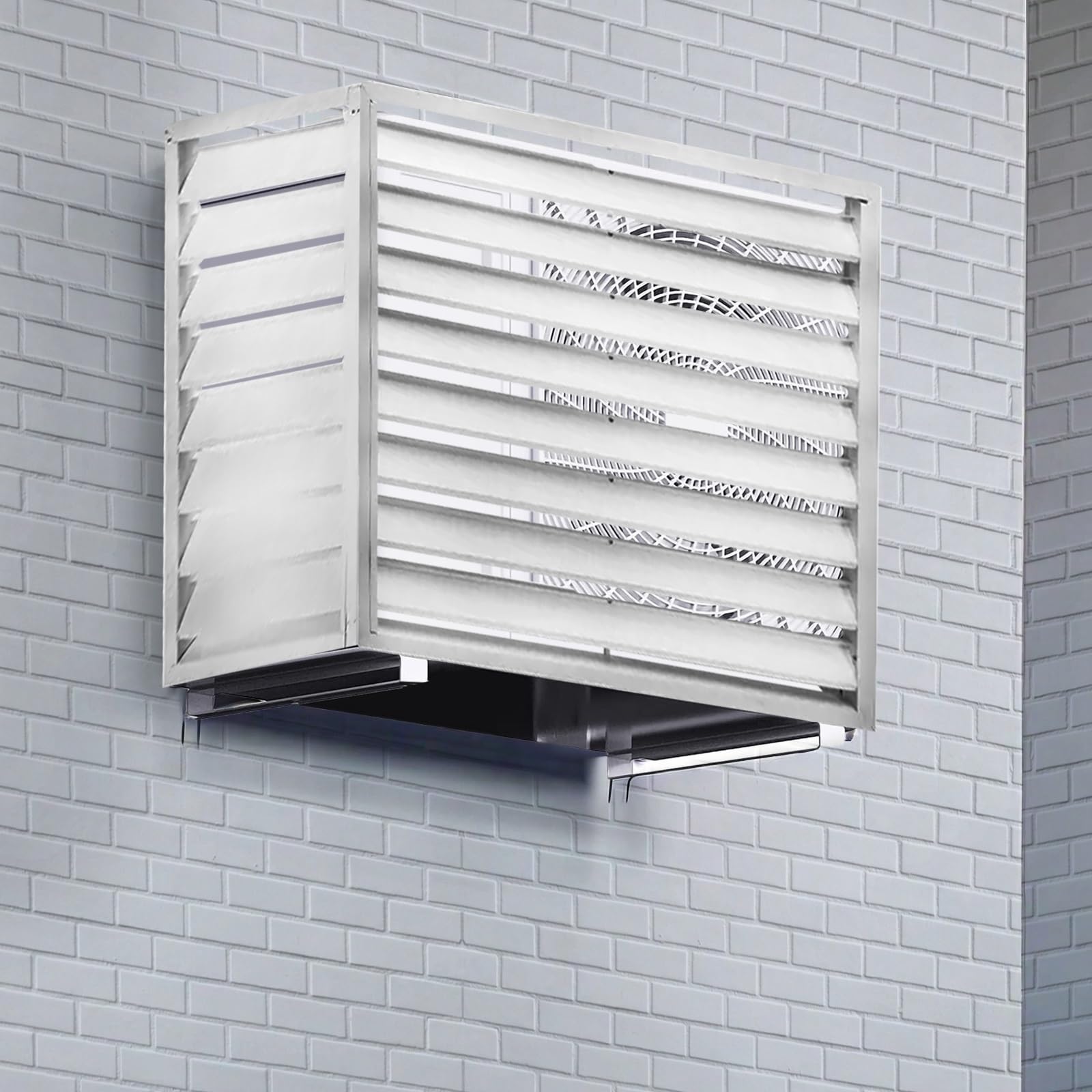 Cache climatiseur alu extérieur blanc 100x50 brise-vue condensateur