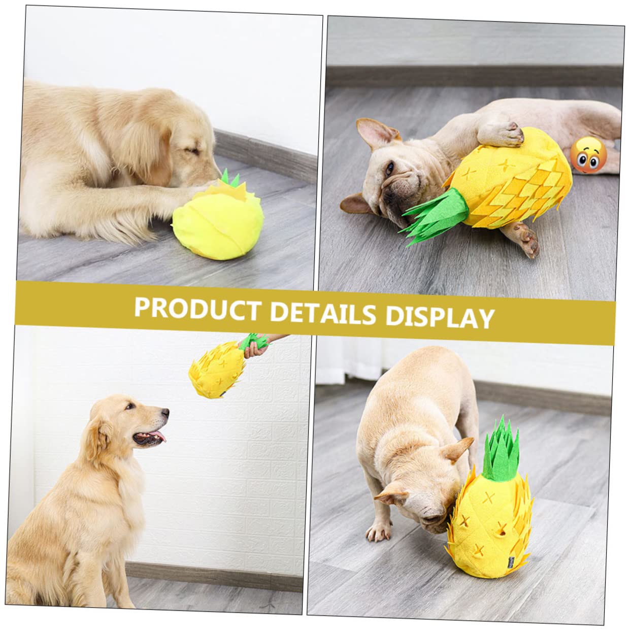 Yardwe Jouet à Renifler pour Chien Jouet pour Chiot Jouet à Mâcher pour Chien Ananas