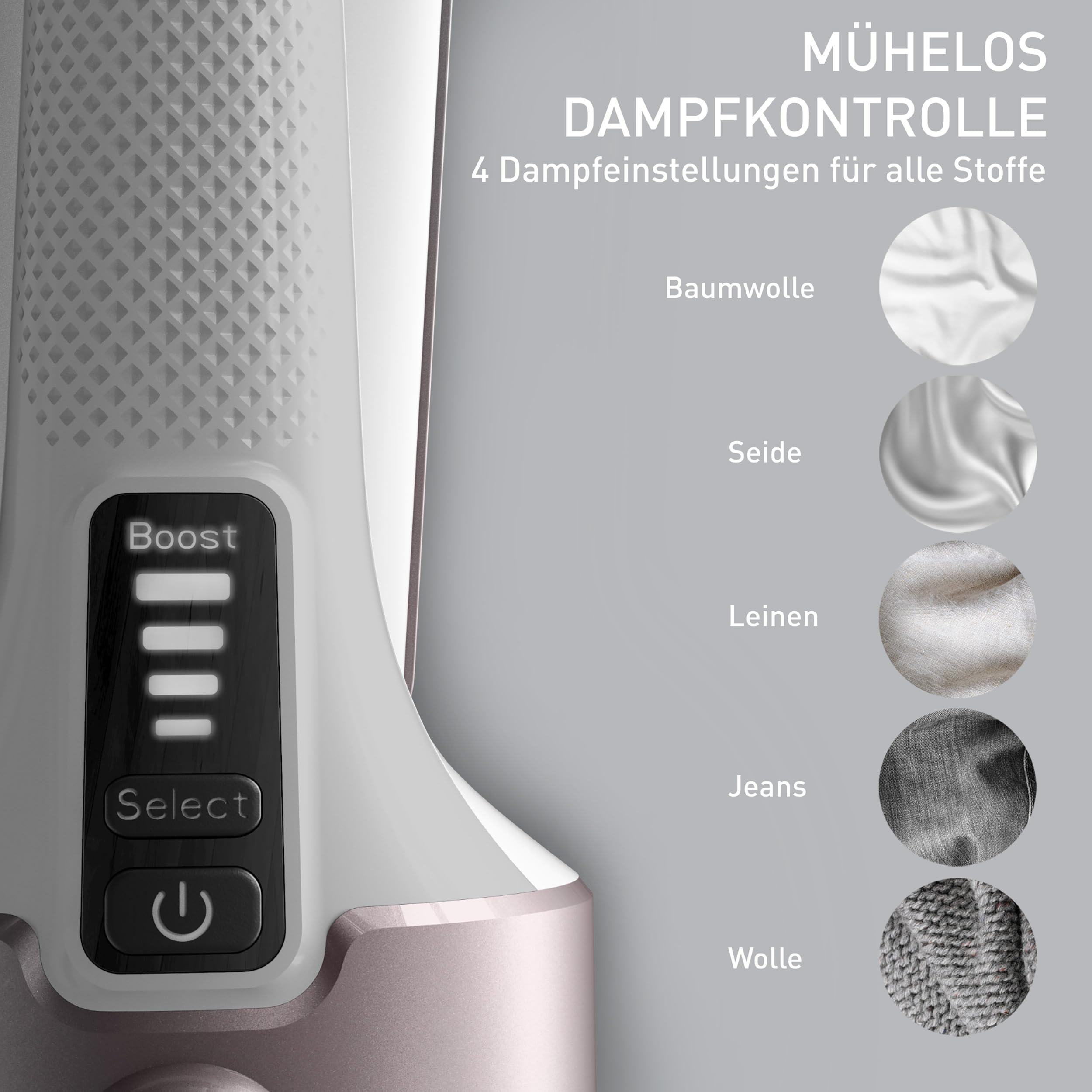 Tefal Pure Force 2-in-1 Dampfbürste, vertikal Dampfen, horizontal Bügeln, 12 Min. ununterbrochenen Dampf, 4 Stufen, Boost-Funktion, beseitigt 99,99 Prozent der Bakterien, 25 Sek. Aufheizzeit, DT8720E0