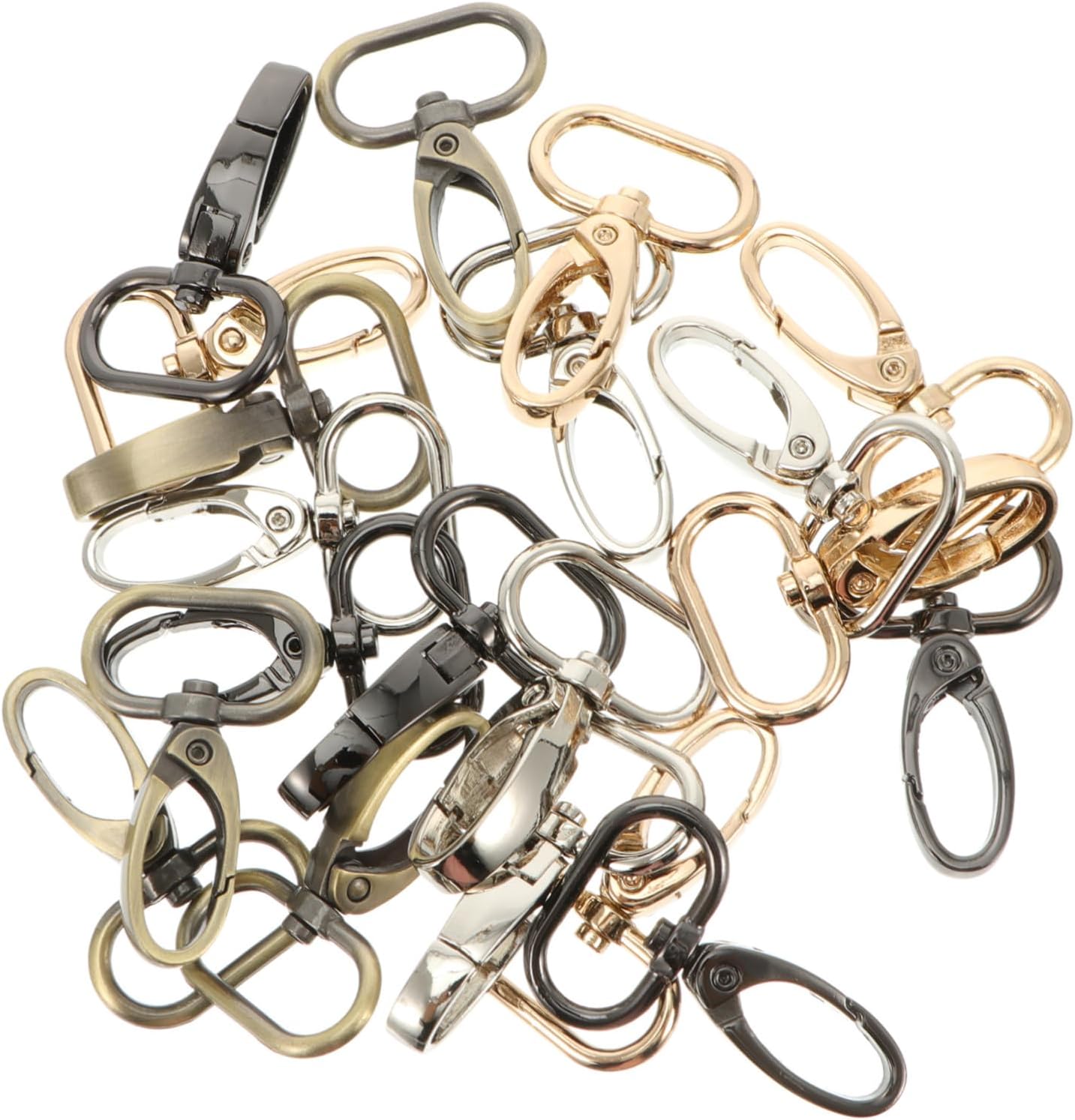 20Pcs DIY Snap Hooks Professional Swivel Lobster Claw Clasp for Handmade Crafts Keychains Bags Dog Collars Light Gunmetal Antique