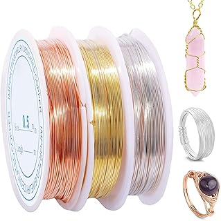 Fio de joalharia de aço inoxidável, 0,5 mm de Fio para Artesanato, Fio de Cobre para fazer joias, artesanato, enfeites e...