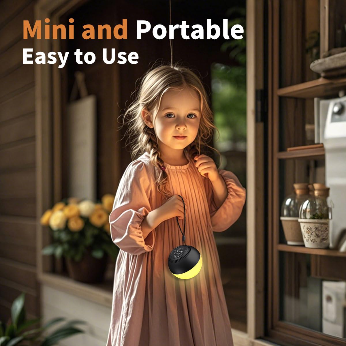 Macchina audio portatile con 30 suoni lenitivi per bambini e adulti, timer di spegnimento automatico, 32 livelli di volume, ricaricabile, marrone, per casa, ufficio, privacy e viaggi