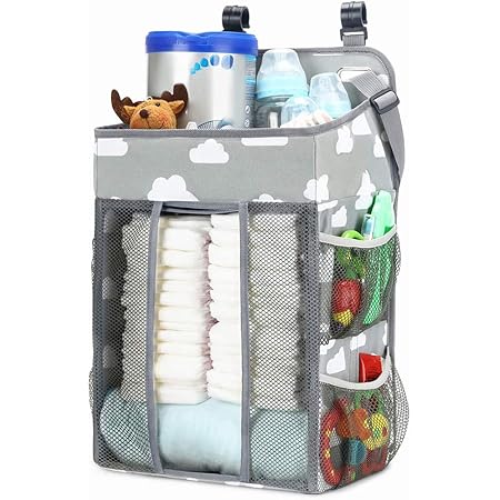Amazon ベビーベッド収納袋 多機能吊り袋 オムツ収納 赤ちゃん 小物収納ケース 折りたたみ 大容量 出産祝い Minigray おむつストッカー ベビー マタニティ 通販