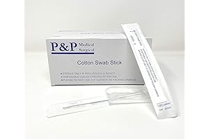 P&P Medical Surgical Sterile Cotton Tipped Long Swabs 8" - 100 Count