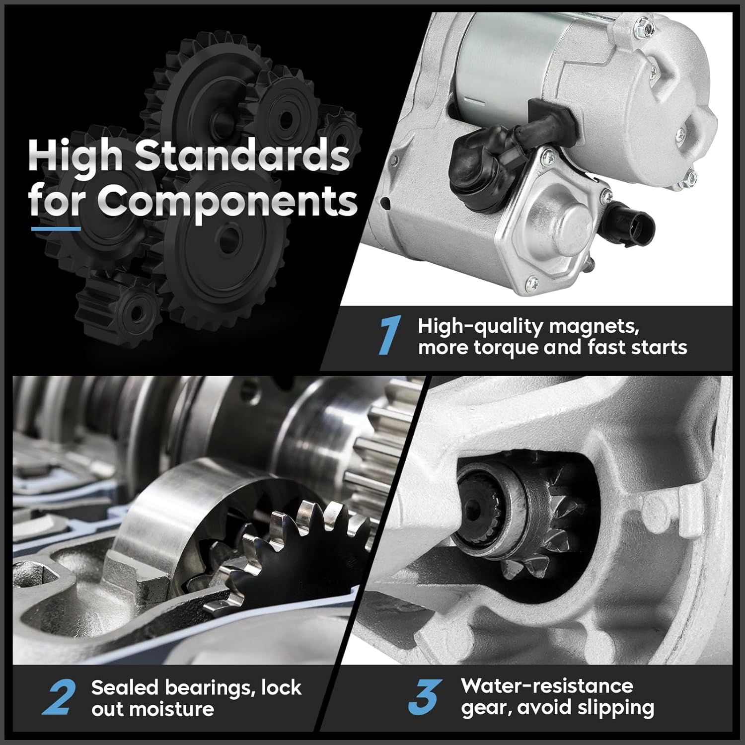 New Starter Fit for Chrysler Voyager 3.3L 99-03 3.8L 99, Grand Voyager 3.3L 99-00 3.8L 99, Town&Country 3.3L 99-04 3.8L 99-03, for Dodge Caravan 3.3L 99-04 3.8L 99, Grand Caravan 3.3L 99-03 3.8L 00-03