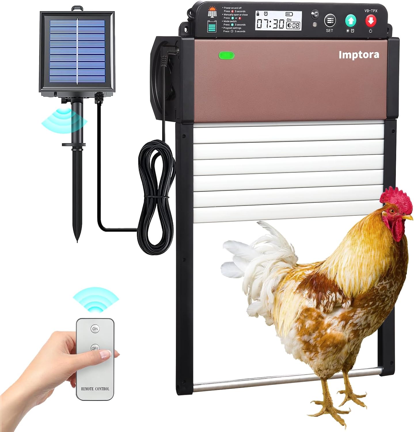 Imptora Automatic Chicken Coop Door.Timer Control. AntiPinch Protection