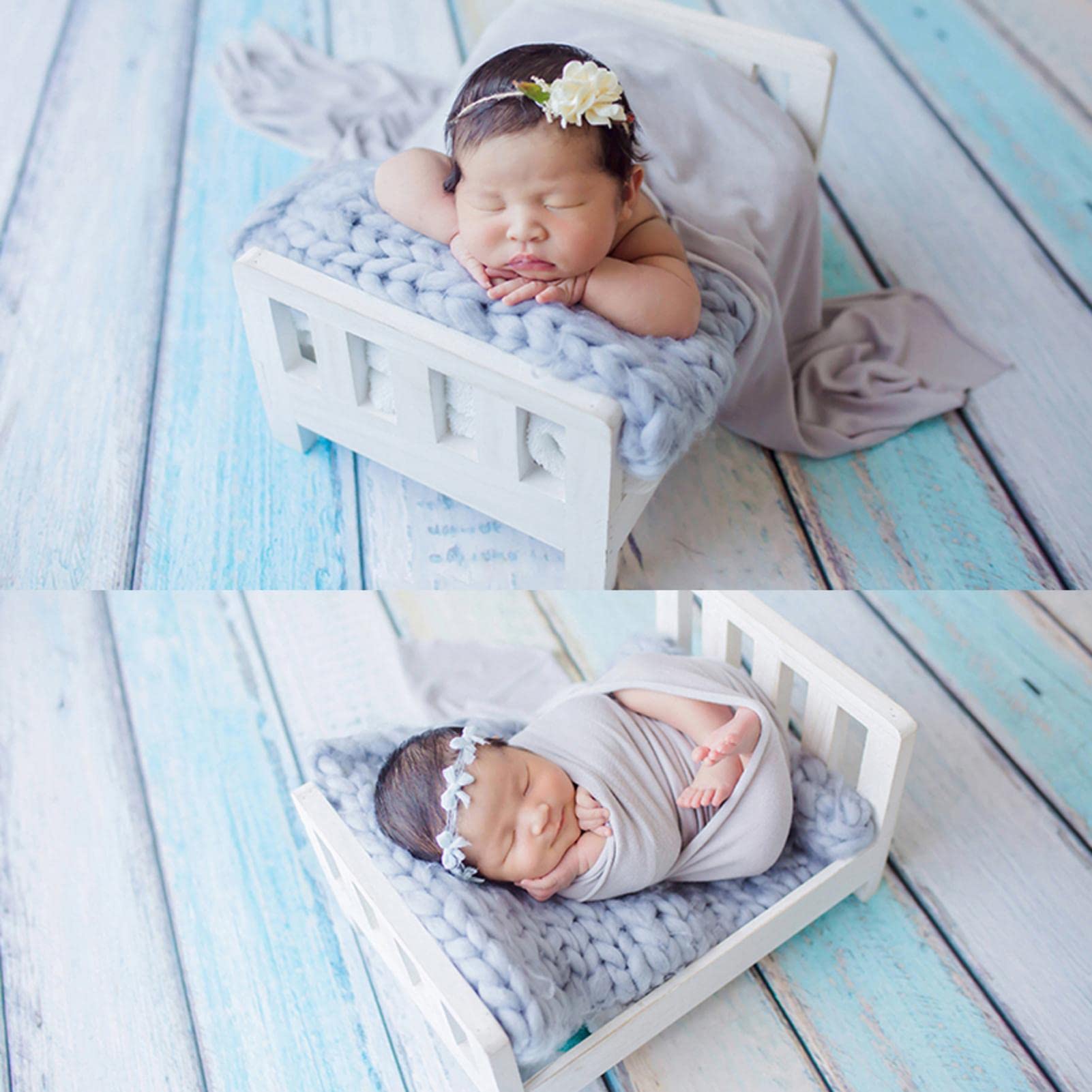 smashing Recién nacido pequeña cama de madera bebé fotografía accesorios cuna cama pequeña fotografía estudio foto cuna