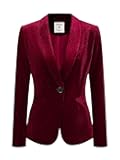 Women's Halloween Christmas Office Coat Solid Shawl Collar 1 Button Velvet Blazer