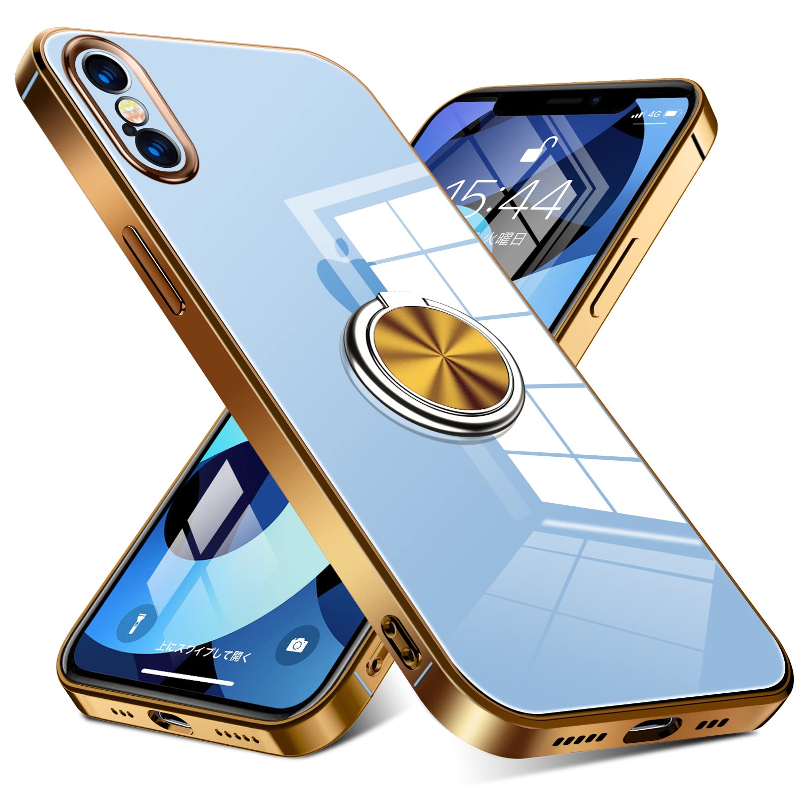 iPhone Xs ゴールド　本体 リング付きケース Amazon.co.jp: iPhone XS 用 ケース/iPhone X 用 ケース リング
