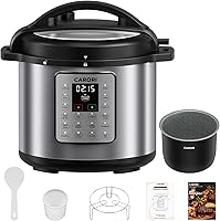12-in-1 8 Quart Electric Pressure Cooker 1200W Multi-Cooker - Ceramic Non-Stick Pot, 14 Presets, Slow Cook, Steamer, Yogurt Maker for Fast Family Meals