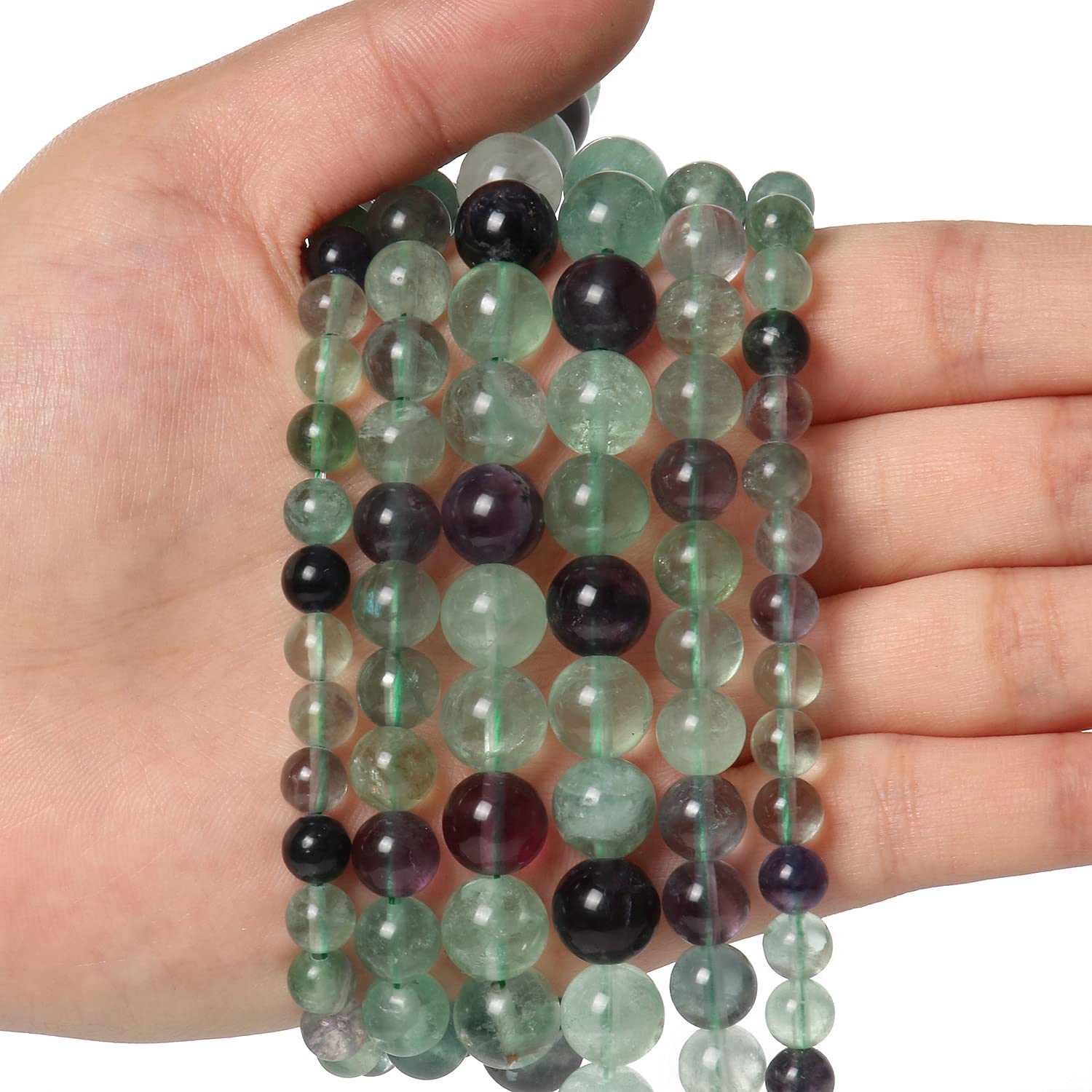Koraliki z naturalnego kamienia, 10 mm, koraliki fluorytowe, kryształ, kamień szlachetny do produkcji biżuterii, bransoletka, naszyjnik, 35 szt