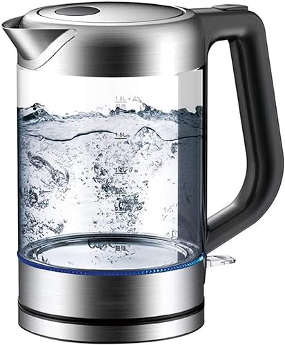 EKAYG Hervidor eléctrico de cristal, 1.8L con control de temperatura, luz LED, mantiene la caldera de agua inalámbrica, apagado automático, 100%