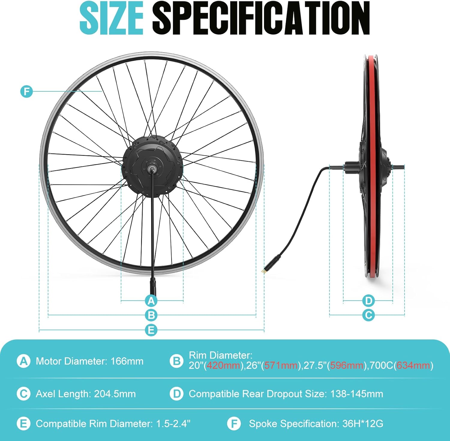 Wheel Size Specification details