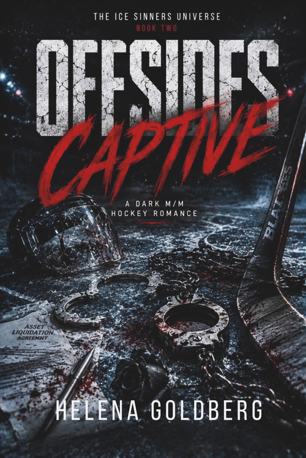OFFSIDES CAPTIVE: M/M Dark Hockey Romance Novella (The Ice Sinners Universe Book 2)