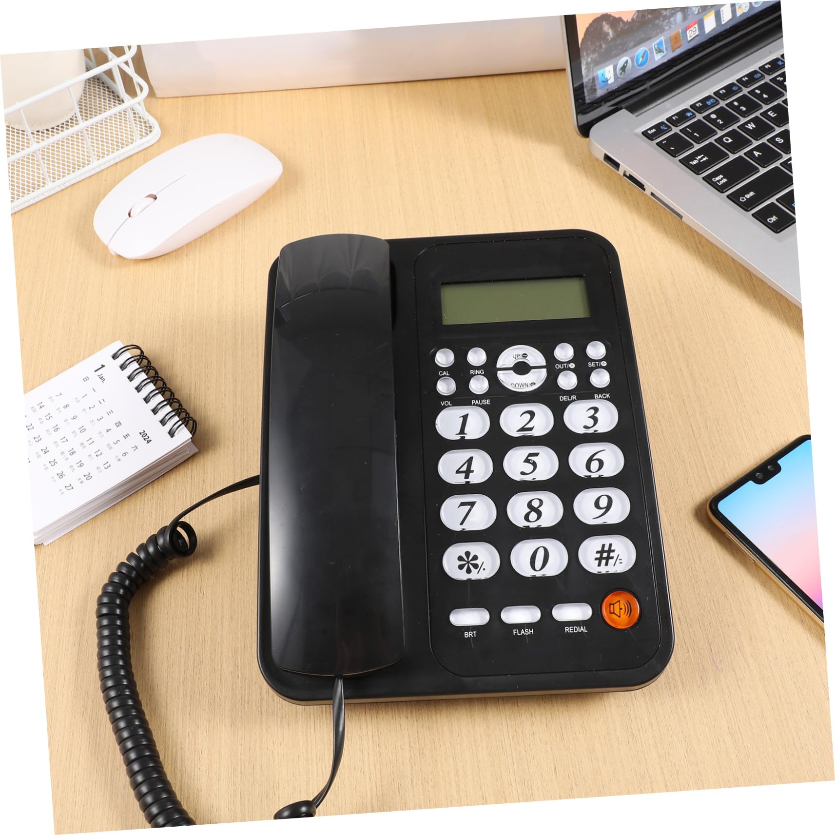 Gadpiparty Telefono Fisso di Design con Identificazione del Chiamante Telefono da Ufficio per La Casa