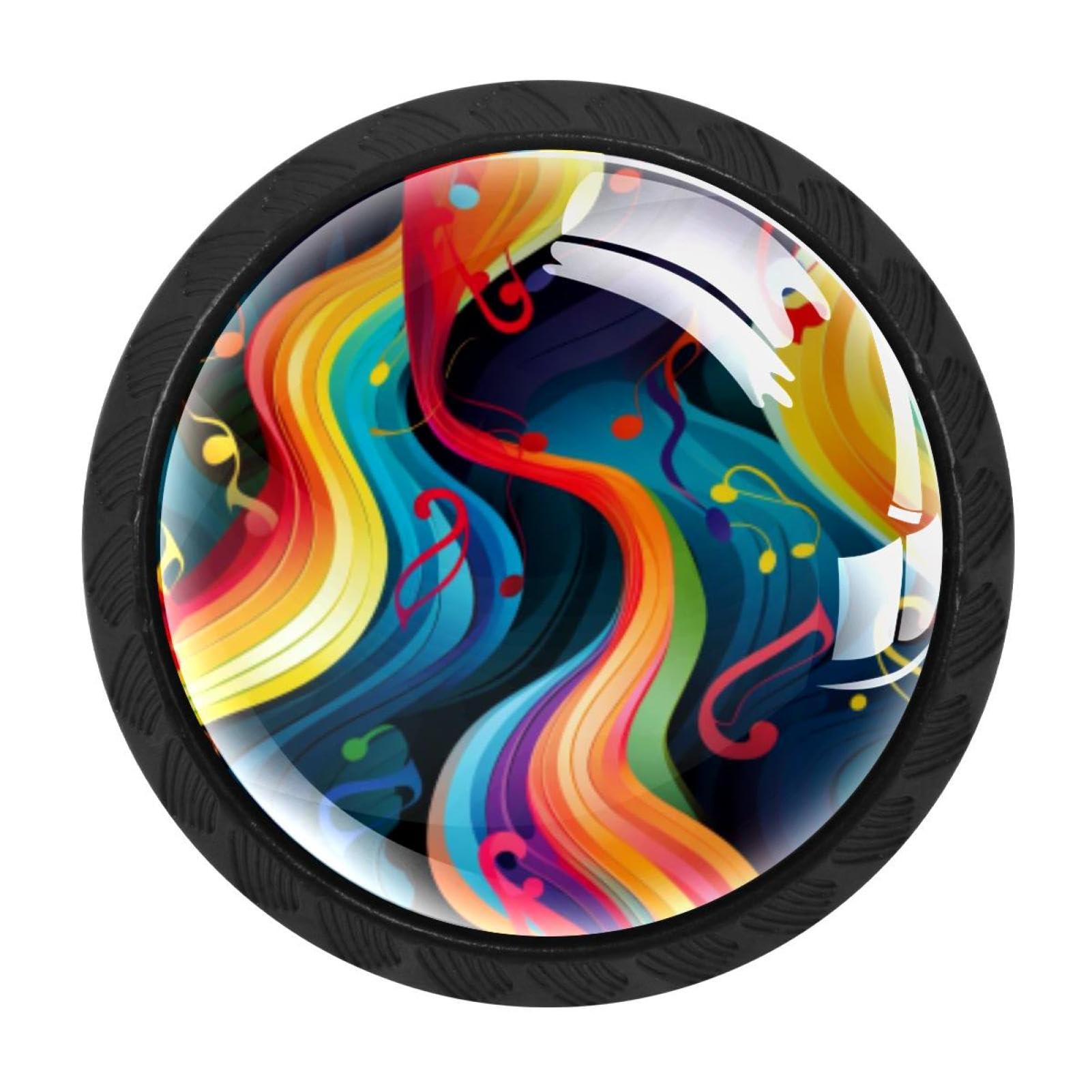 Chenzzzz Multicolored 09 4 Pack Black Music Note Kitchen Handles, Cabinet Pulls Hardware For Cupboard Drawer Knobs Dresser Pulls