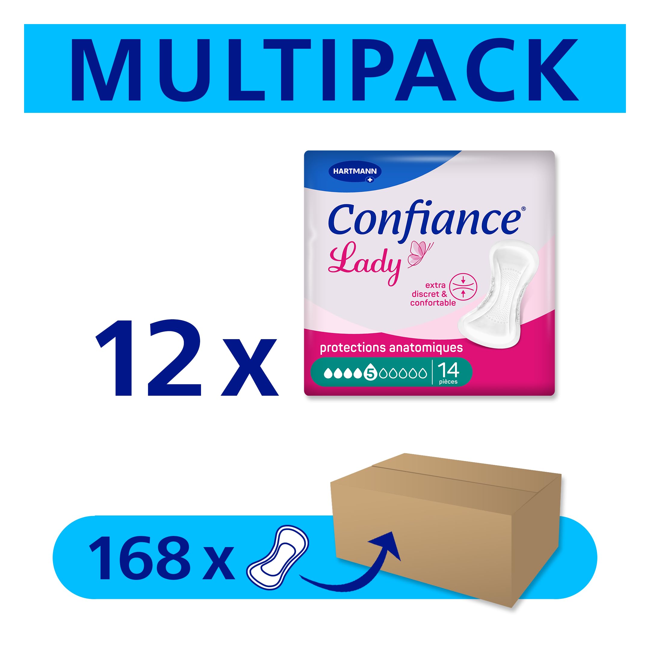 Confiance Lady 5 Gouttes Petites Protections Absorbantes pour Femmes