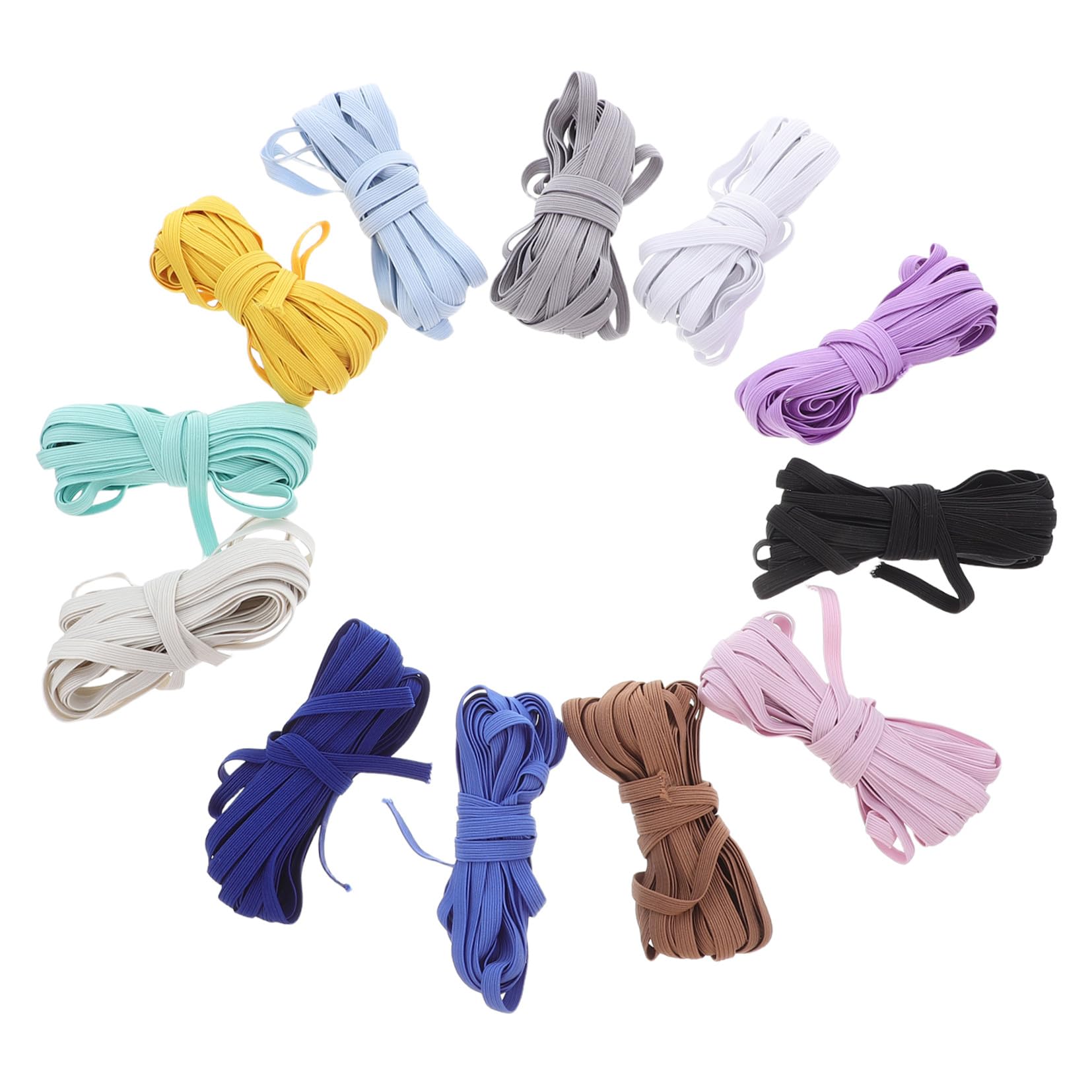 Bandes élastiques plates Veemoon, lot de 12 sangles colorées de couture pour vêtements