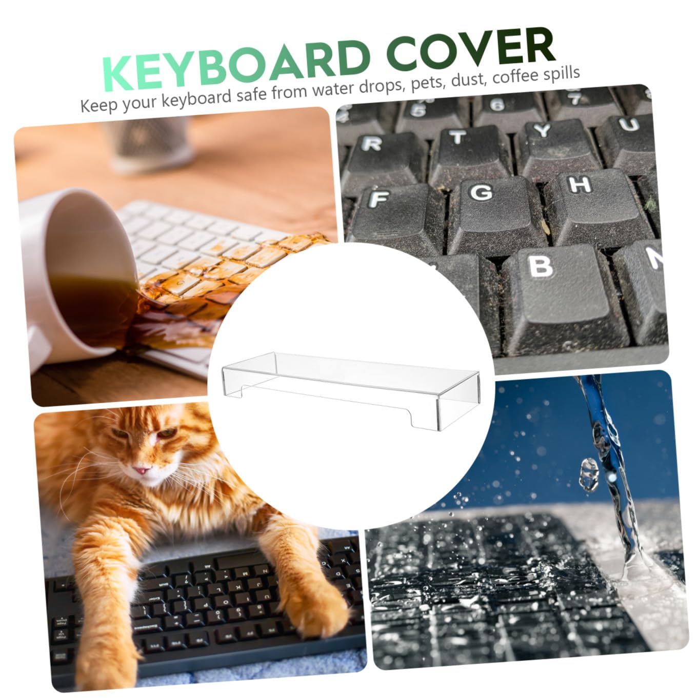 Transparente Protection de Clavier Acrylique pour Clavier de Bureau