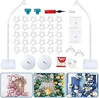 Vista 9 de Kit de arco de globos: soporte de arco de globos flexible de 8.2 pies y 6 pies con base y bomba manual, soporte de globo de medio arco reutilizable
