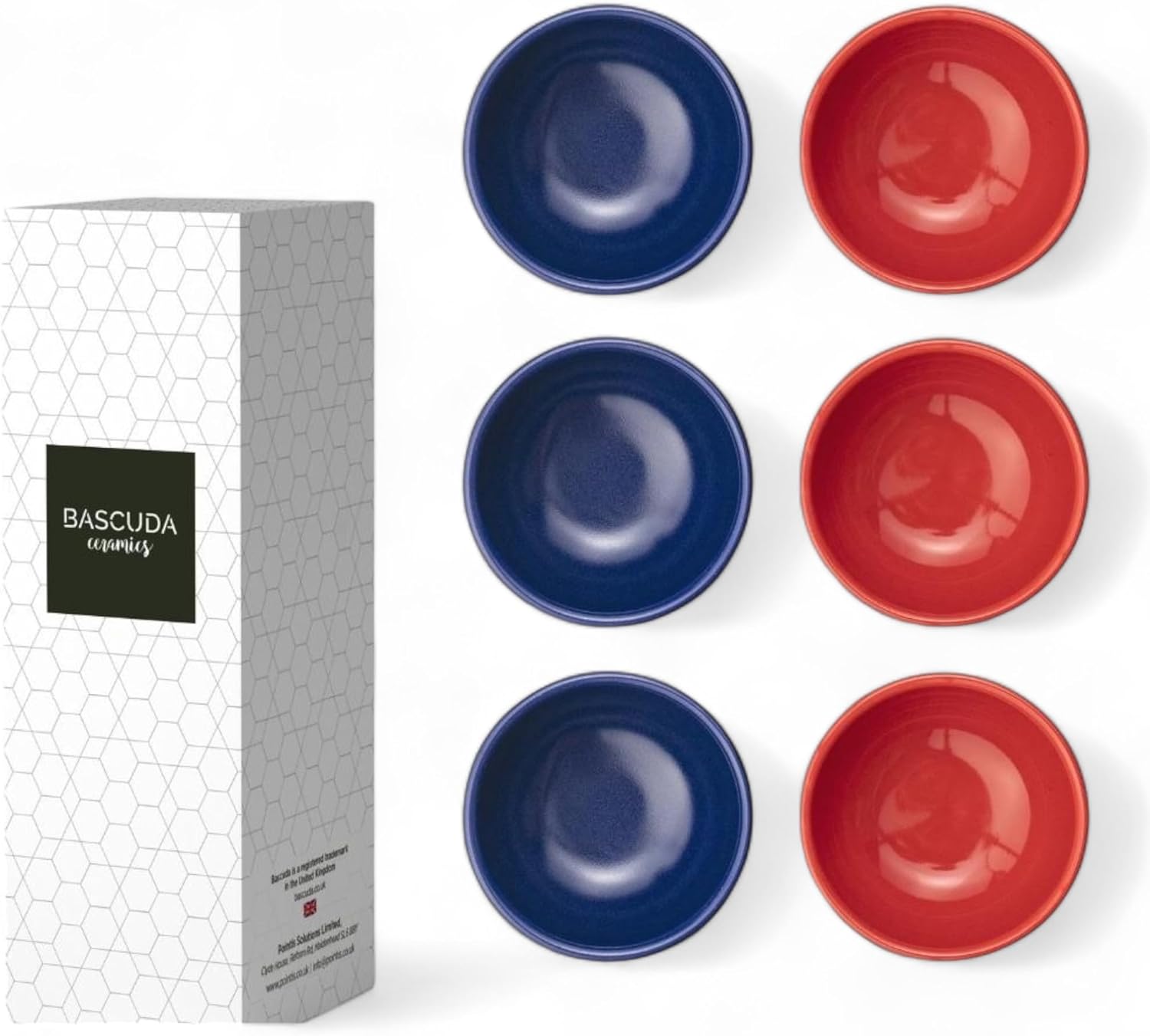 Bascuda Small Ceramic Bowls Set of 6 (8 cm) – Multipurpose Ramekins for Side Dishes, Dipping, Dessert, Soup, Cereal, Snacks, Salad & More – Microwave & Dishwasher Safe – Stylish Tableware for Kitchen