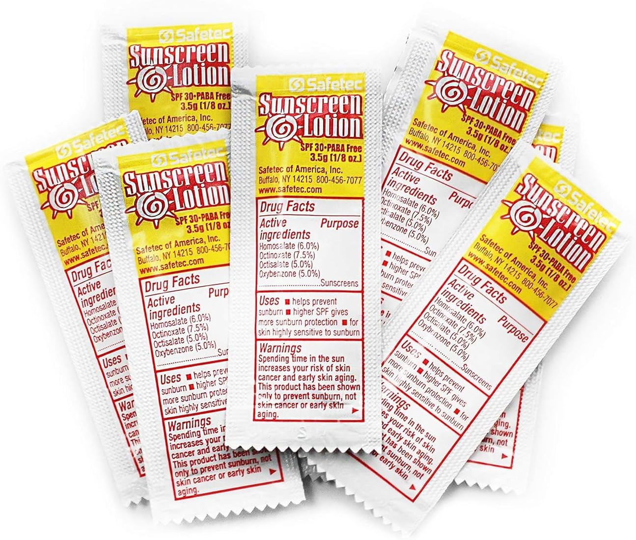 Safetec Sunscreen Lotion 1000 Packets SPF30+ and PABA-Free