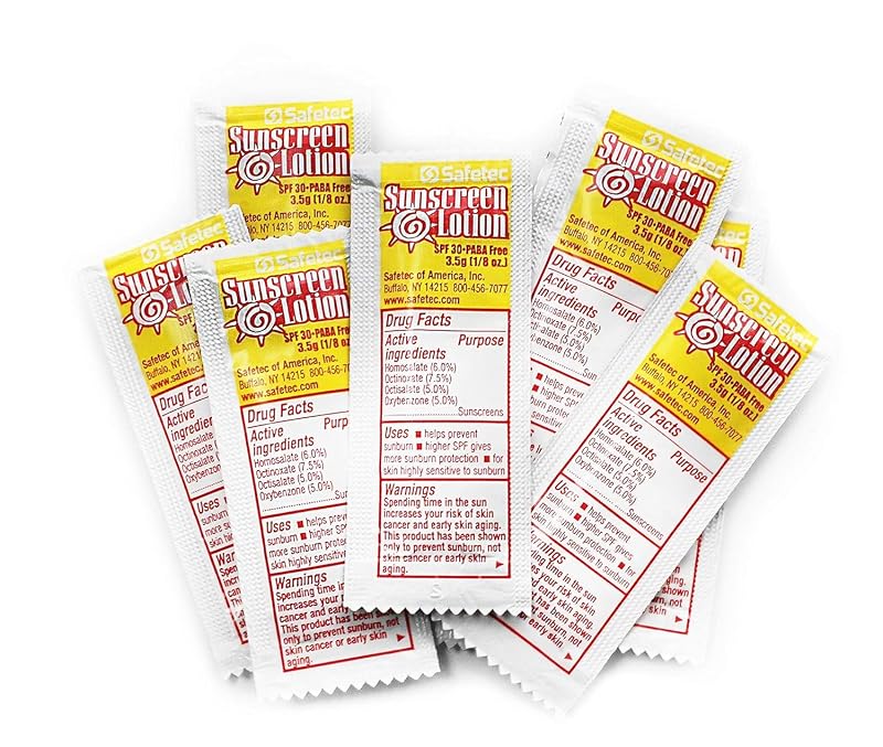 Loción de protector solar Safetec, 1000 sobres, SPF30+ y libre de PABA