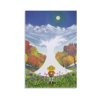 新春初蔵出し稀少逸品・アート　絵画・工芸・ギフト・壁掛け 開田風童 絵画 児童画 中嶋潔らと並ぶ児童画の巨匠 四季4枚