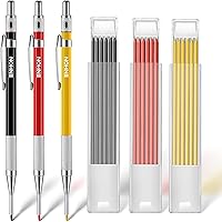 Vista 1 de Enhon Juego de 3 lápices de carpintero mecánico de 0.079 pulgadas con 36 recambios de marcadores y sacapuntas, herramienta de marcado de carpintería