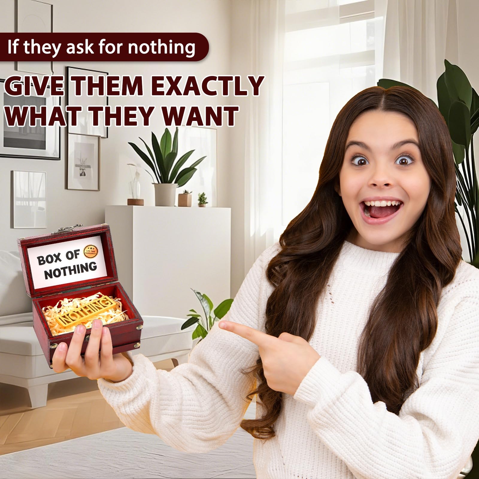Giftota The Gift of Nothing - Gag Gifts for Person Who Wants Nothing & Who Has Everything Great for White Elephant Funny Birthday Christmas Idea Joke Gifts for Women Men