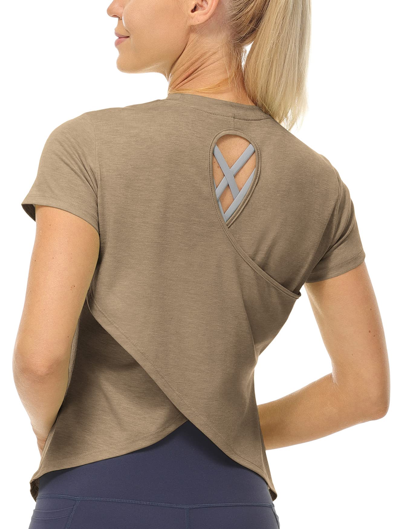 T-shirt De Sport à Manches Courtes Et Col En V Pour Femme