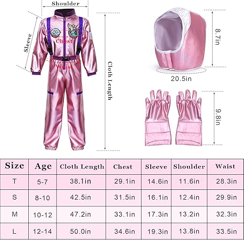 Miniatura 7 de Latocos Disfraz de astronauta para niños y niñas, regalos de 5 a 14 años con casco láser espacial para Halloween, juego de rol, disfraz