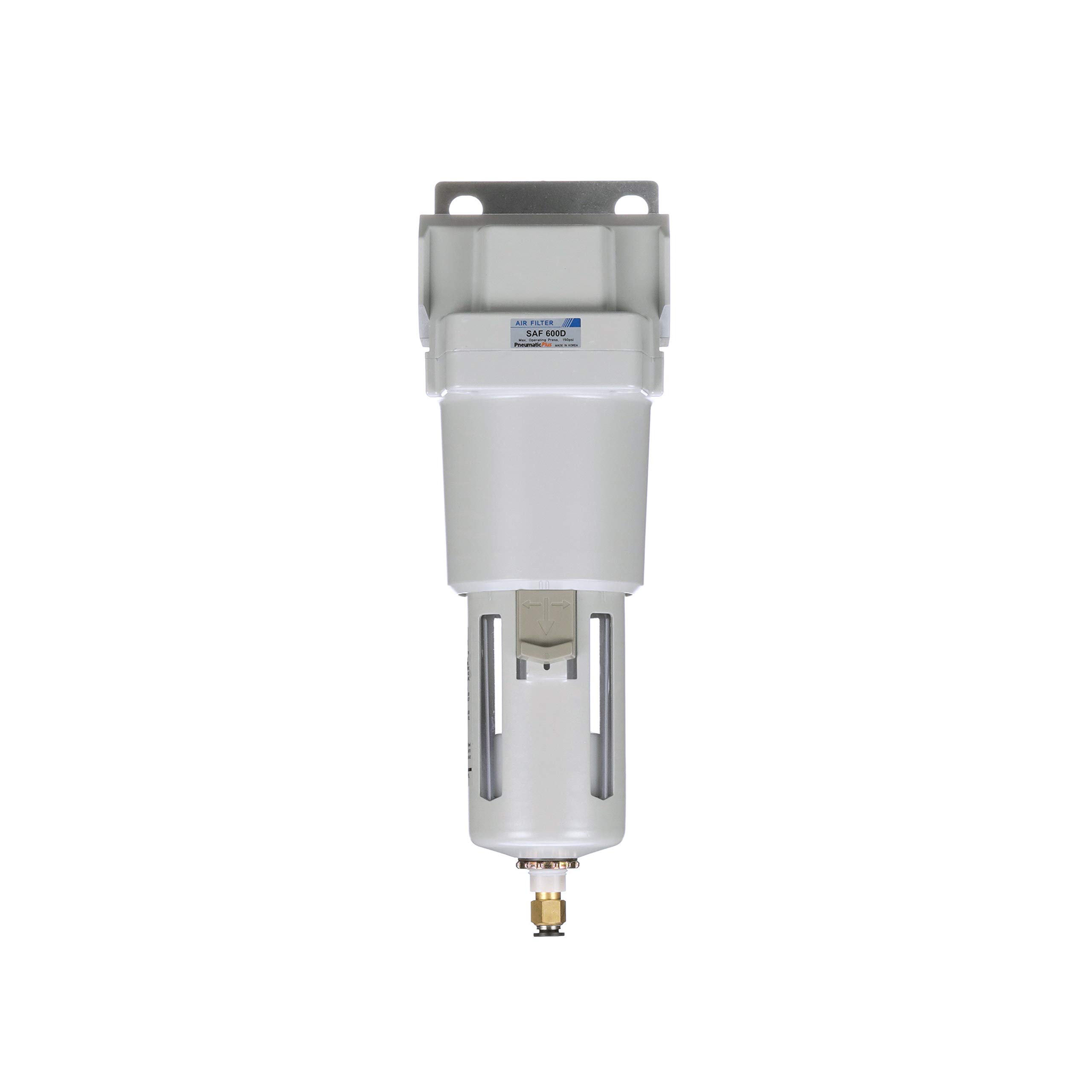PneumaticPlus SAF600-N10BD - Filtro antiparticolato ad aria compressa, 1" NPT, 10 micron, con scarico automatico, staffa