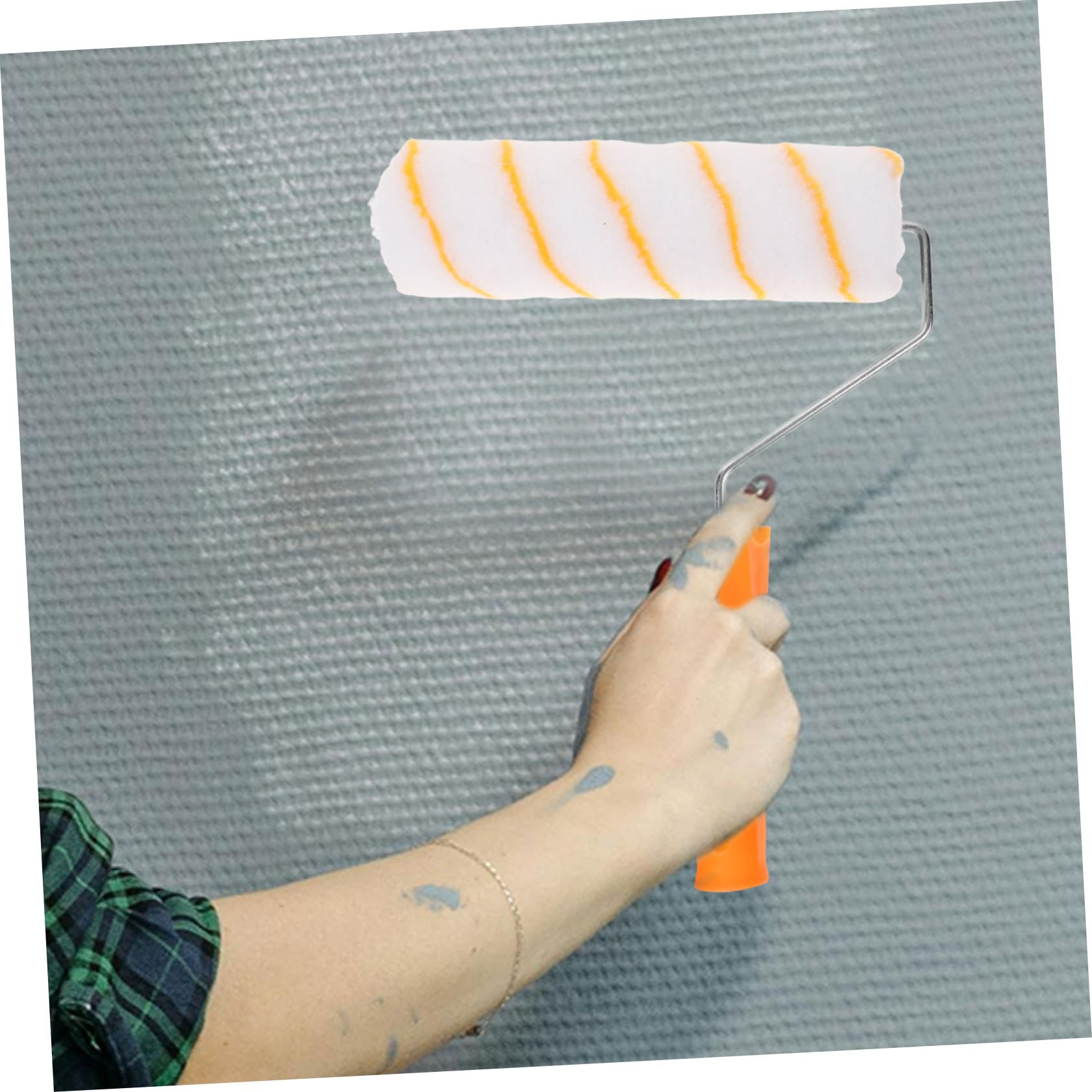 jojofuny Rullo per Pittura con Asta Telescopica 1,8m in Acciaio Inox e Plastica, per Imbiancare Pareti,