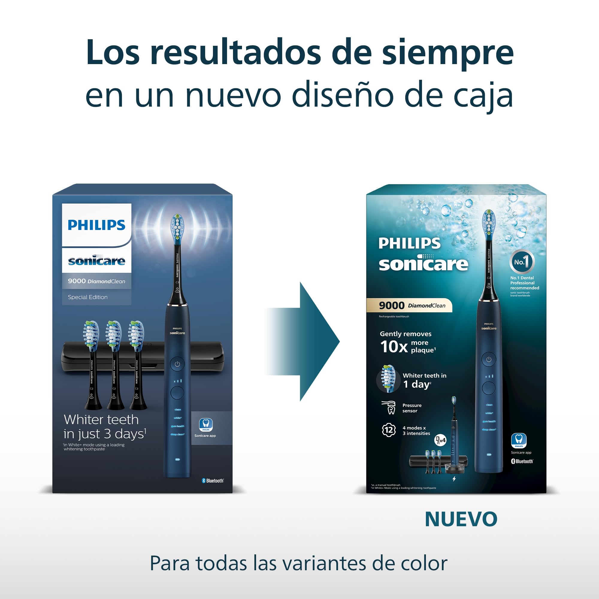 Philips Sonicare DiamondClean 9000, cepillo dental eléctrico, edición especial, cepillo dental sónico con aplicación, sensor de presión, soporte de carga, color aguamarina, modelo HX9911/89