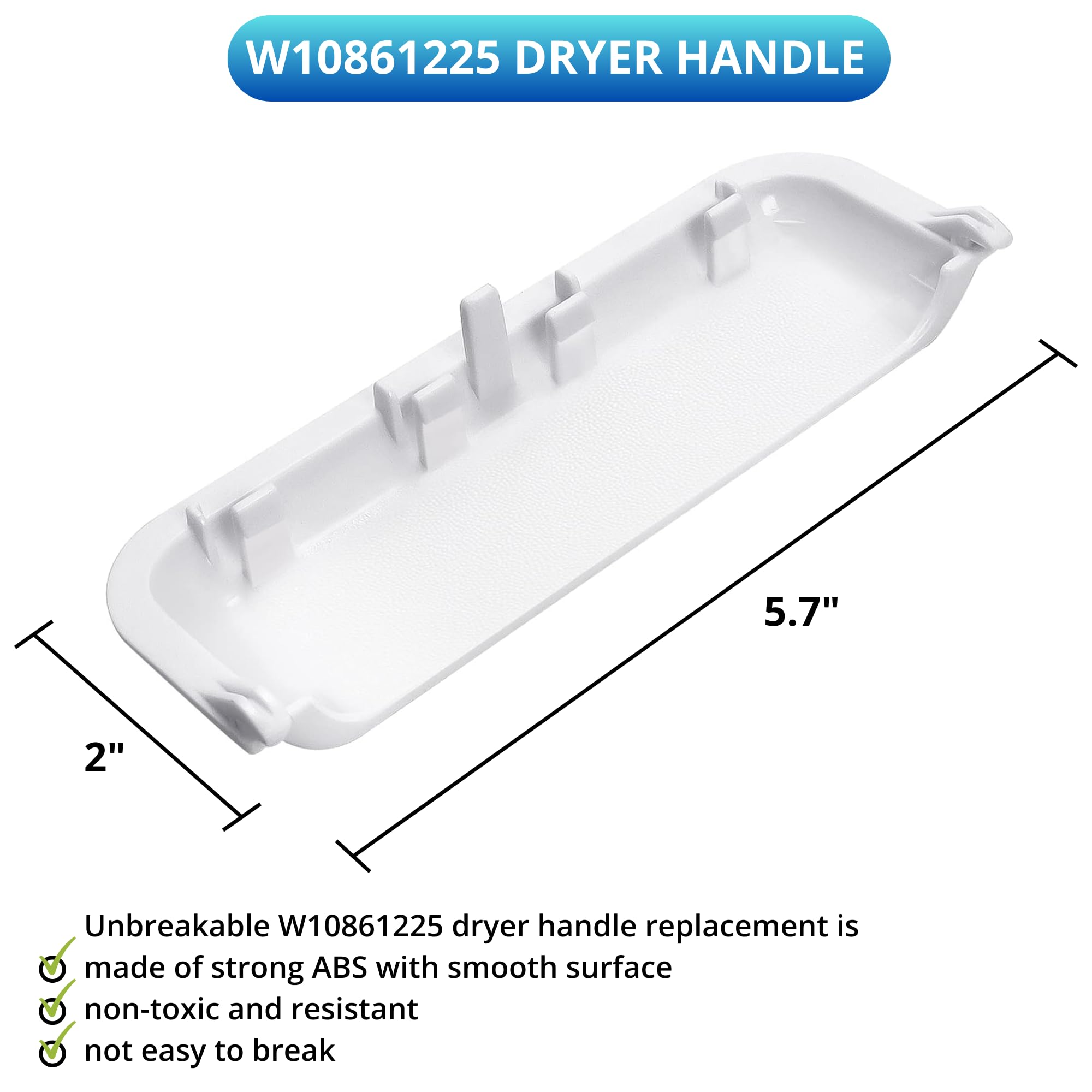 Amazon.com: W10861225 W10714516 Dryer Door Handle Replacement For