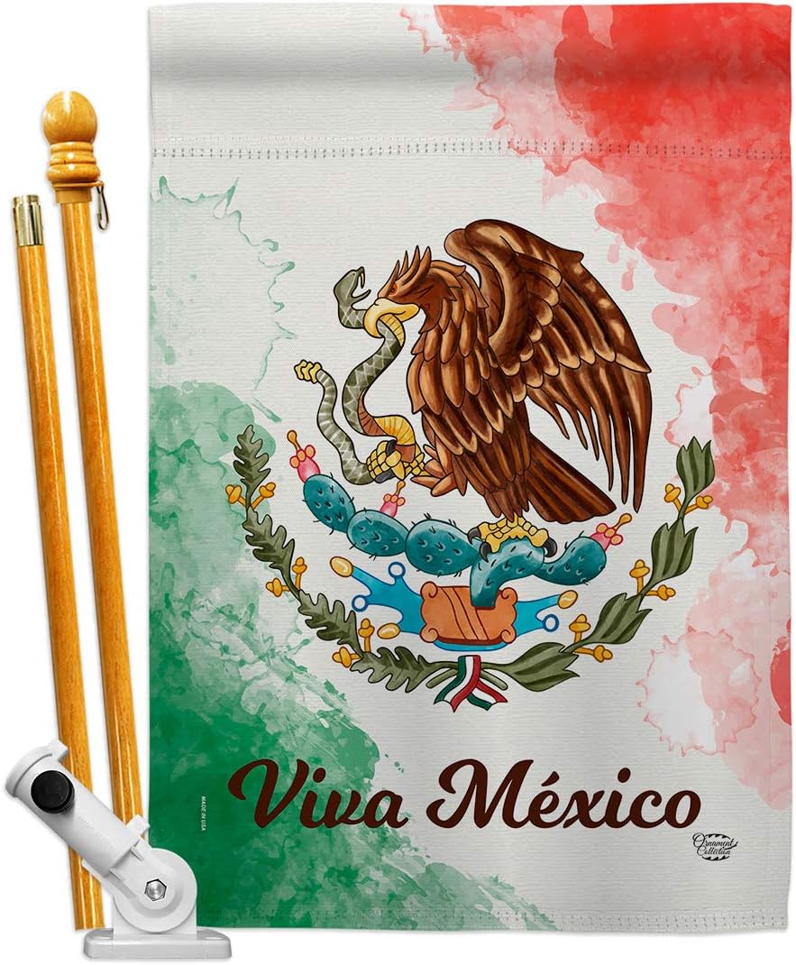 Viva Mexico House Flag Regional Nationality Nation International World Country Particular Area Small Decorative Gift Yard Banner Made In USA 28 X 40