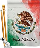 Vista 12 de Nationality Viva Mexico - Kit de banderas de jardín para casa de jardín, nación regional, internacional, país, área particular, pequeña pancarta